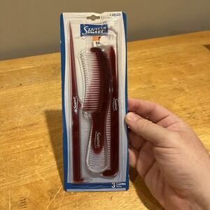 Suave Combs Vintage 2003‎ Maroon Pink 3 NOS #28023